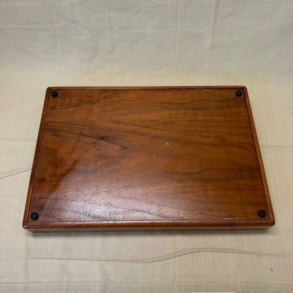 Handcrafted Solid Walnut Wood Desk Tray Catchall Organizer Mid Century Modern